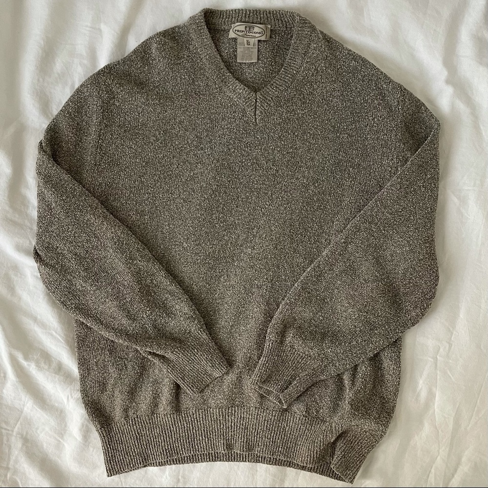 Men's Heather Gray V-Neck Sweater - Picture 2 of 2